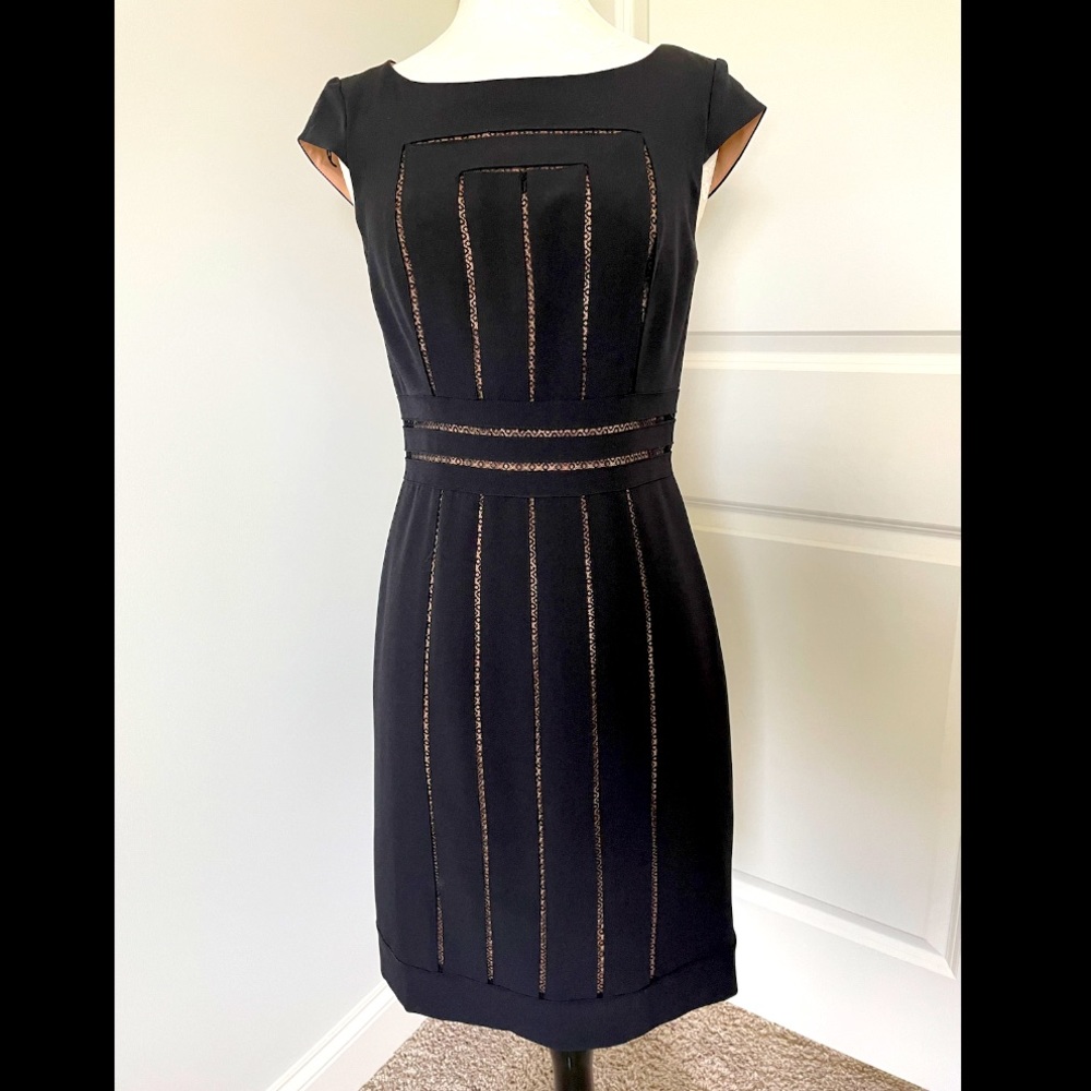 Adrianna Papell Cutout Detail Black Dress